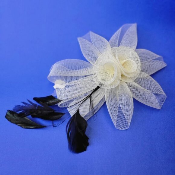 Cream Fascinator Hair Clip Flower Corsage Flower Floral Hair Accessory main image 8